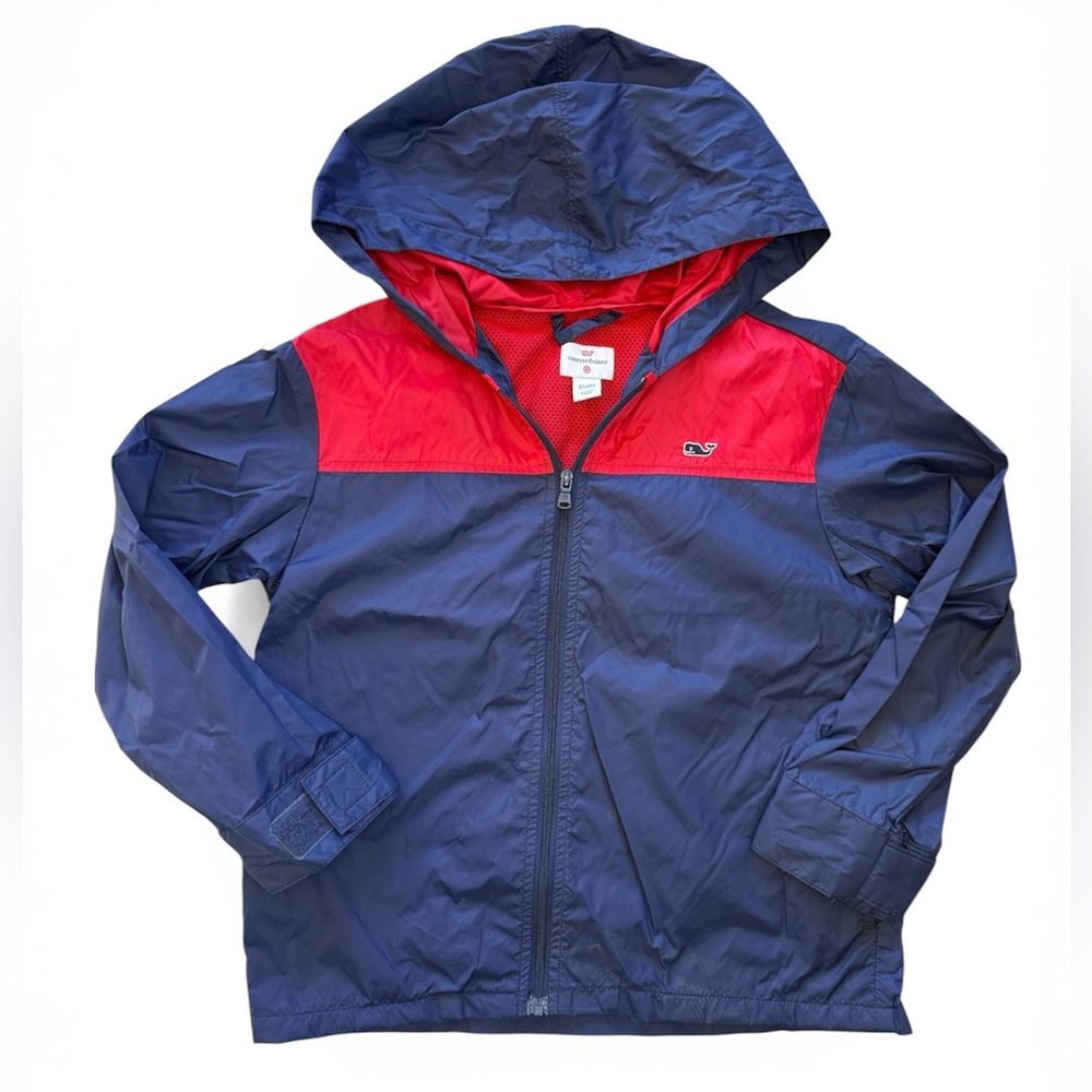 Vineyard Vines for Target Navy Red Mesh Windbreaker Hooded Jacket Size XS 4 5